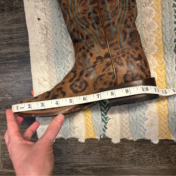 Women’s Ariat Boots - Size 8 - Square Toe Leopard and Turquoise - Picture 9 of 9